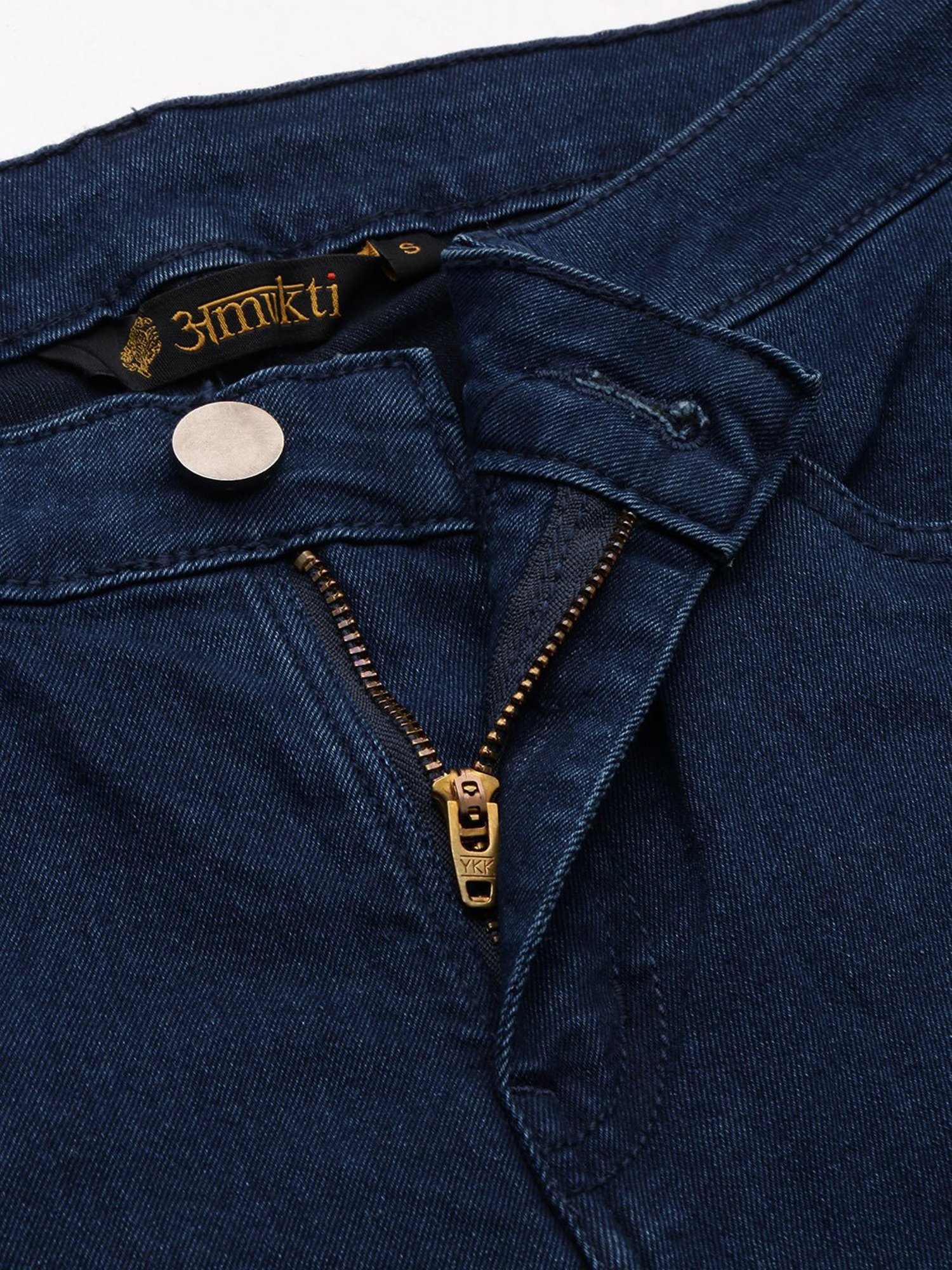 Amukti Navy Slim Fit Mid Rise Jeans
