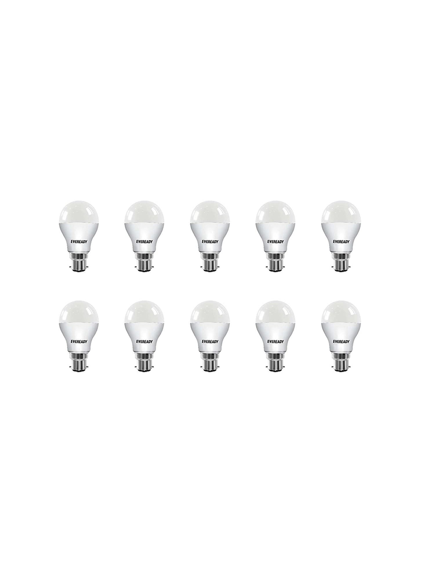 Eveready B22D 7W LED Bulb - Pack of 10 (8901691018010, White)