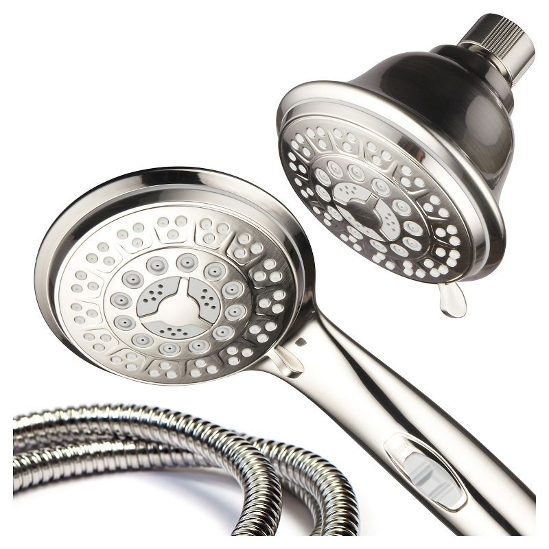 Ultra Luxury Combo Shower System Brushed Nickel - Hotelspa