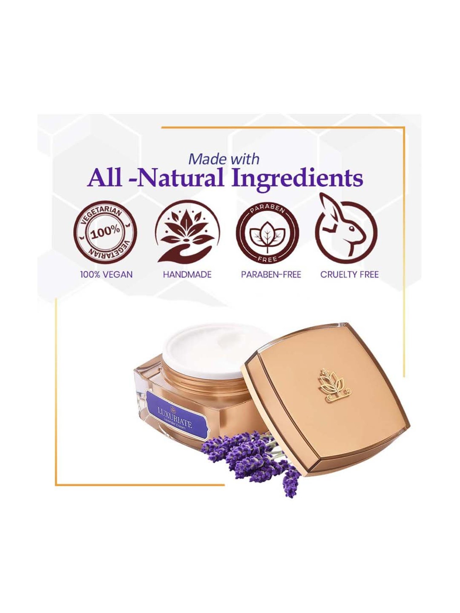 Luxuriate Natural Lavender Moisturizer Cream With Shea & Kokum Butter - 50 gm