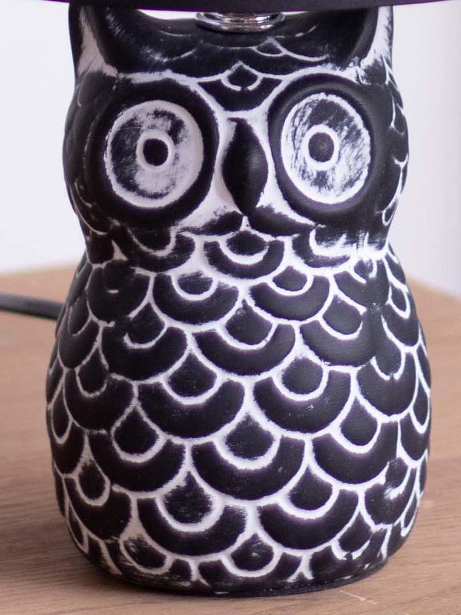The Decor Kart Black Ceramic 'Graceful Night' Owl Figurine Table Lamp