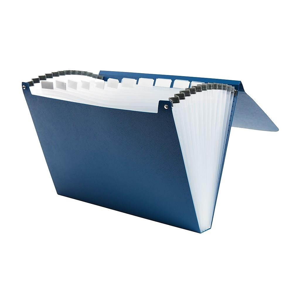 Staples Plastic 13-Pocket Reinforced Expanding Folder Letter Size Blue TR52014