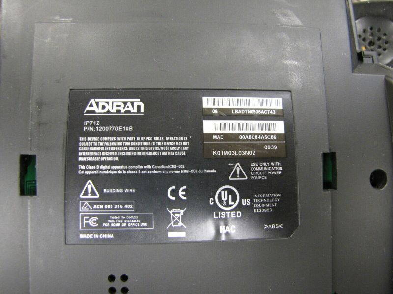 Lot of (4) Adtran IP712 LCD Display VOIP Phones with Handsets and Stands - QTY