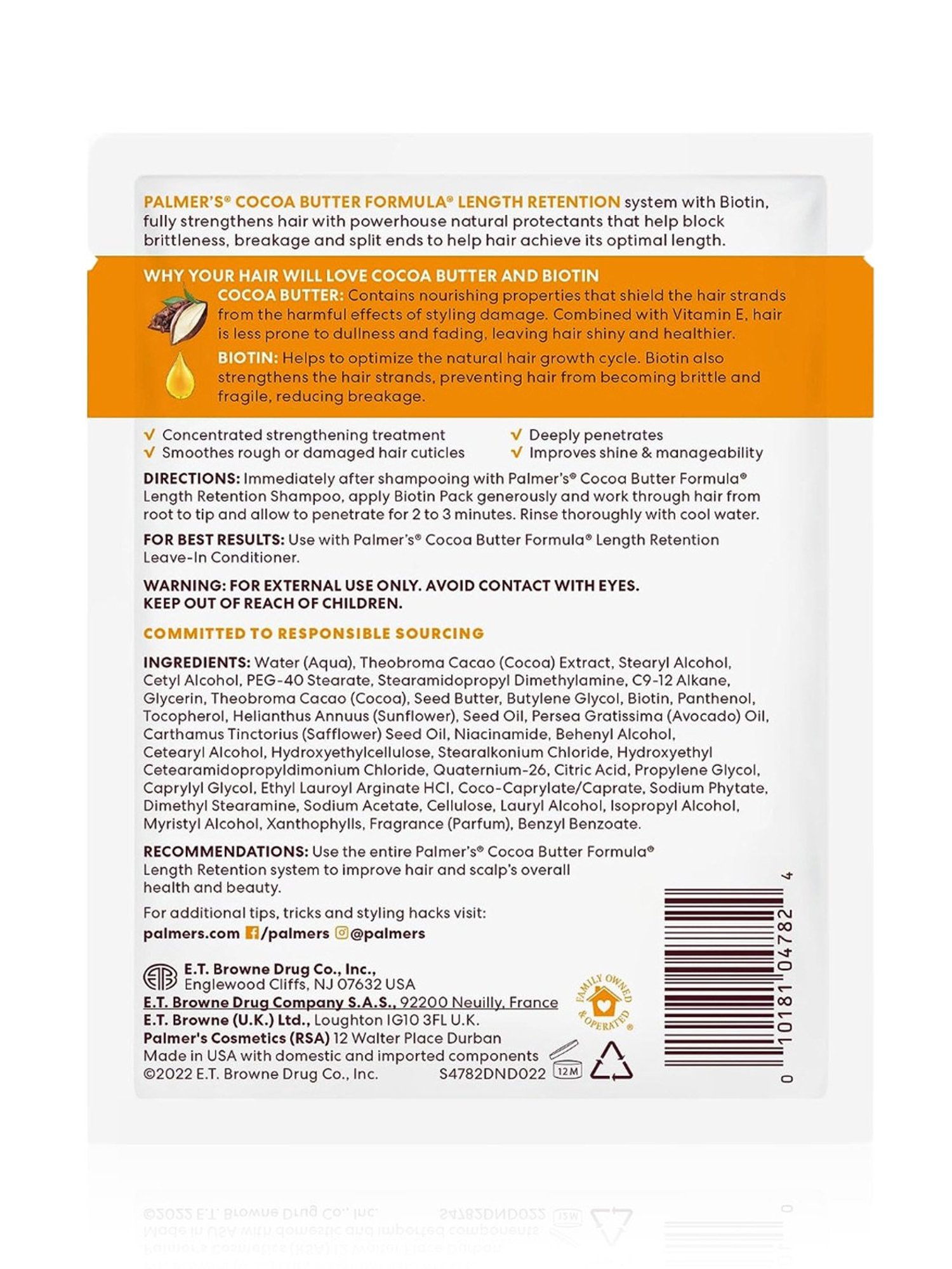 Palmer's Cocoa Butter Formula with Vitamin E with Vitamin E Length Retention Biotin Pack - 60 gm