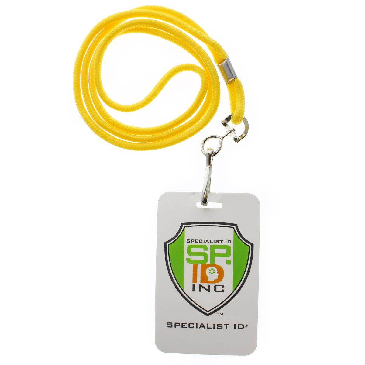 25 Pack - Premium Round ID Badge Neck Lanyards for Card Holders and Name Tags - 36 in Non-Breakaway Heavy Duty Cord & Secure Metal Swivel J Hook Clip by Specialist ID (Yellow)