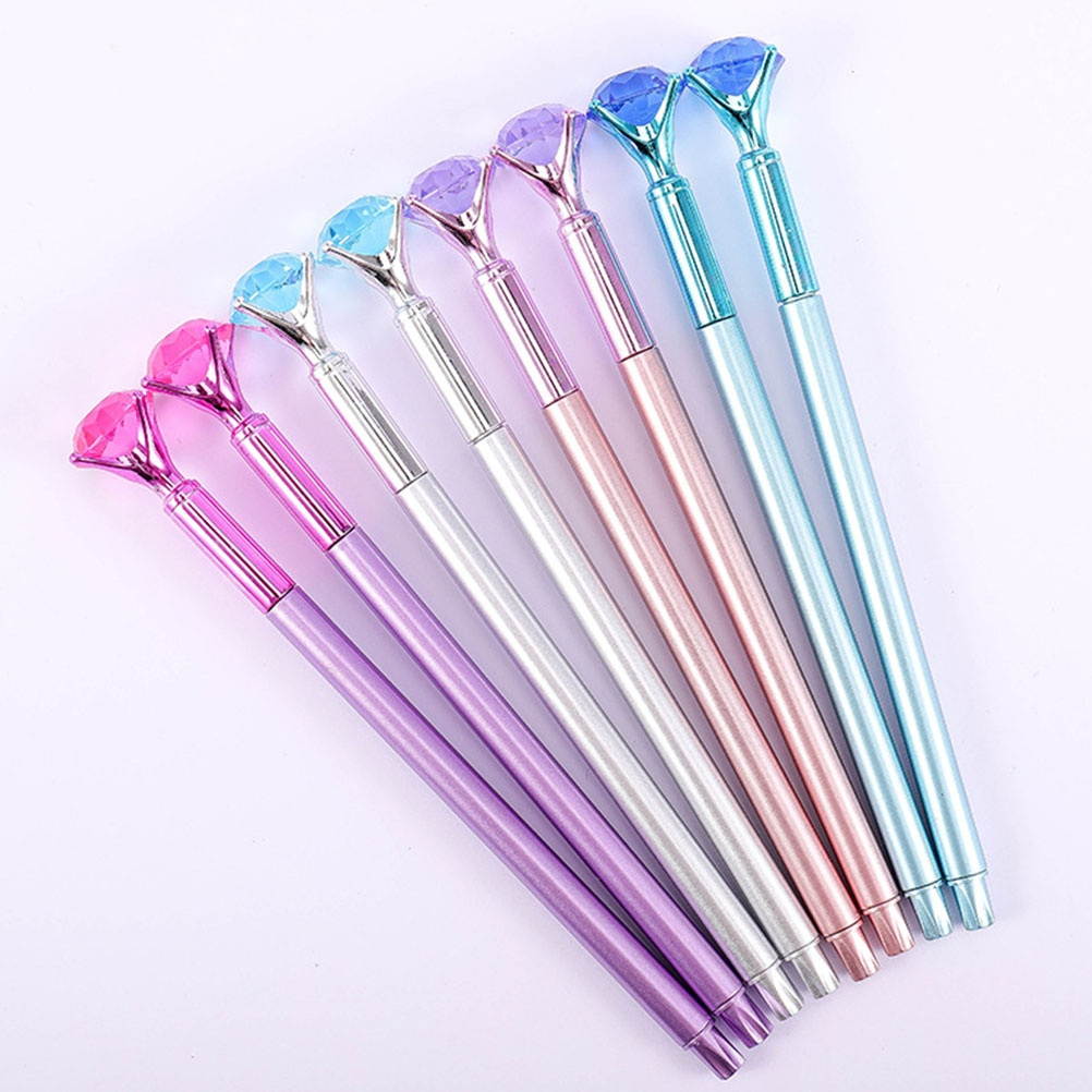 5pcs Black Refill Gel Pens Diamond Design Writing Pen Stationery Pen for Student