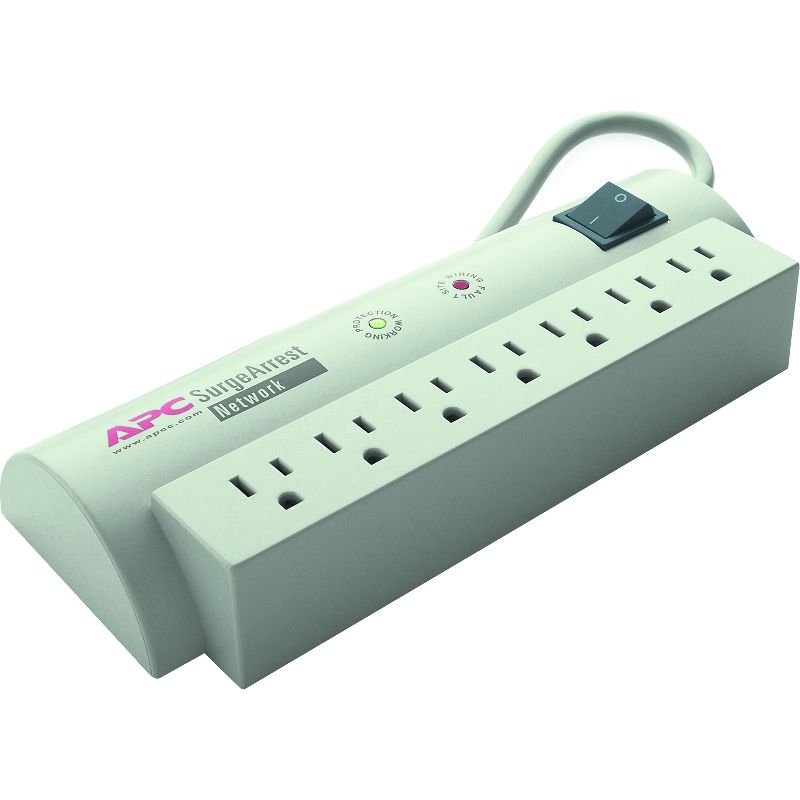 APC by Schneider Electric SurgeArrest Network 7 Outlets 120V - 7 x NEMA 5-15R - 480 J - 120 V AC Input - 120 V DC Output - 7 x NEMA 5-15R - 480 J