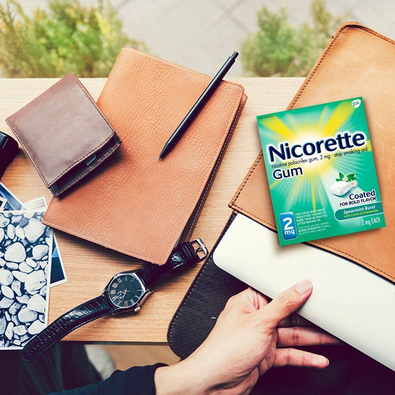 Nicorette 2mg Stop Smoking Aid Nicotine Gum - Spearmint Burst - 160ct