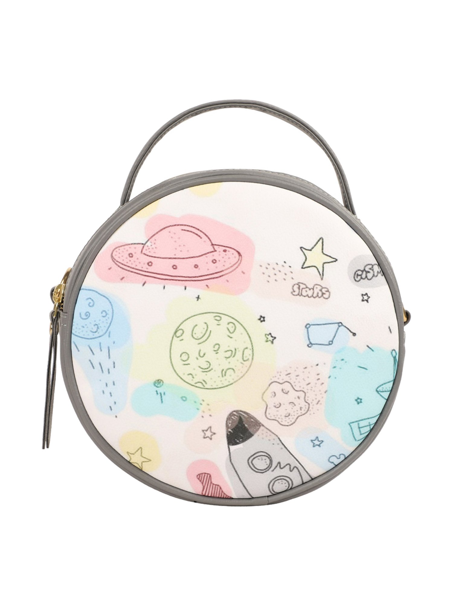 Bagsy Malone Grey Printed Medium Handbag