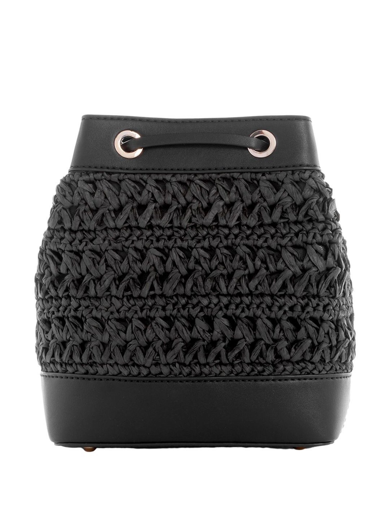 Guess Black Woven Bucket Bag