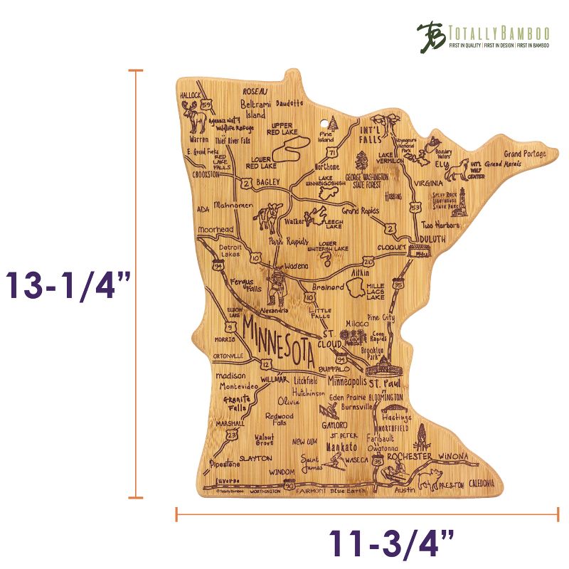 Totally Bamboo Destination Minnesota Cutting Board 13.25" x 11.75"