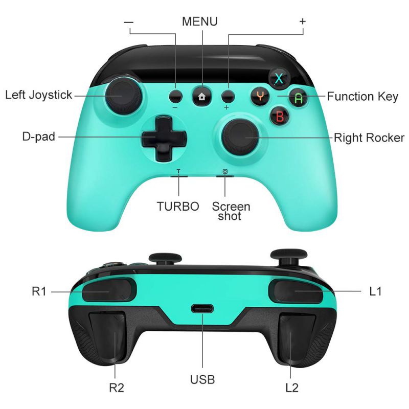 STOGA Wireless Controller for Switch/Lite Fresh Green ,Gamepad Joystick with 6-Axis Gyro,Auto Turbo,Cute Gamepad Joypad Remote Replacement for Nintendo Switch controller