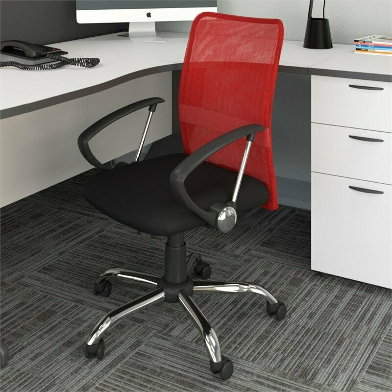 CorLiving Workspace Office Chair with Contoured Red Mesh Back