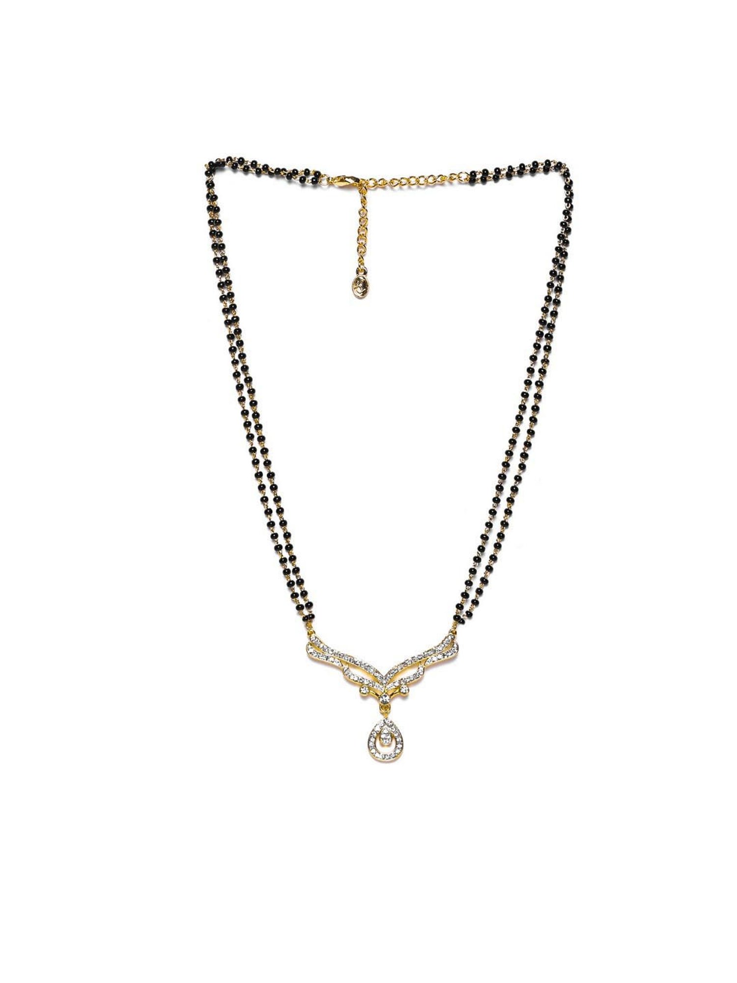 Estele Gold-Plated Adorn Drop Mangalsutra Necklace Set for Women