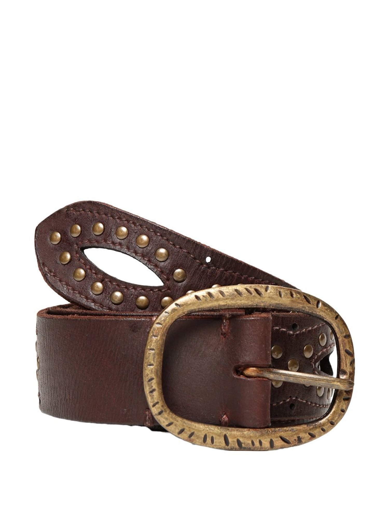 Art N Vintage Dark Brown Leather Waist Belt For Women