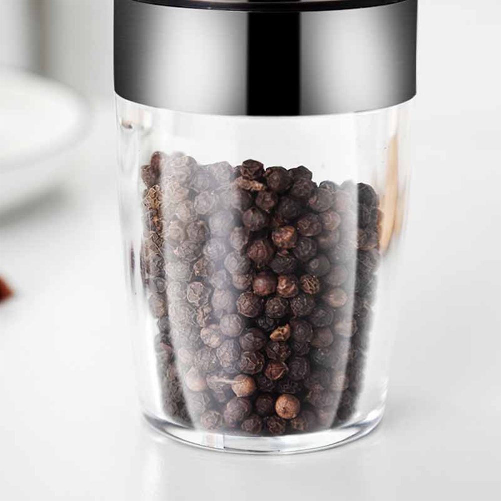 Stainless Steel Pepper Grinder Sensor Electronic Salt Shaker Salt Pepper Mill without Battery for Kitchen Restaurant Party (Silver)