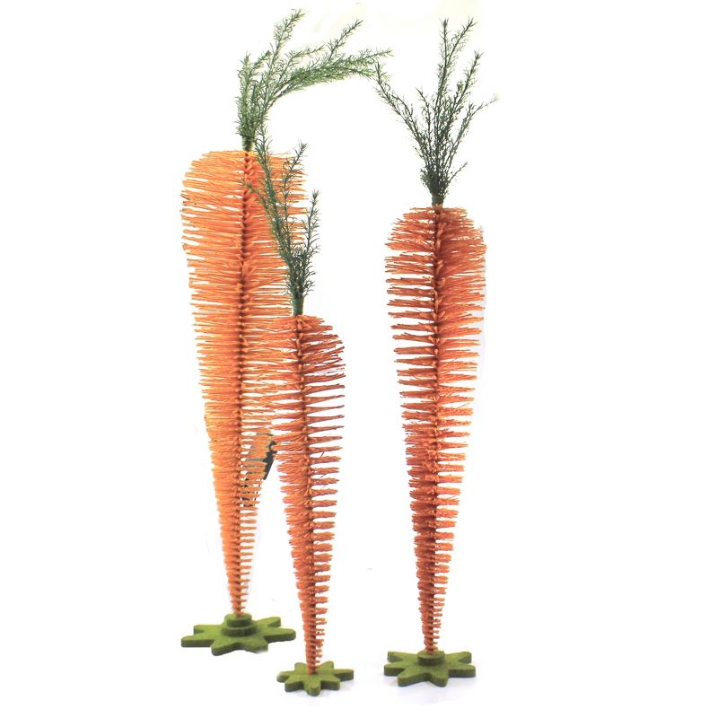 Easter 60.0" Standing Carrot Trees Set / 3 Decorate Decor Mantle Display  -  Decorative Figurines
