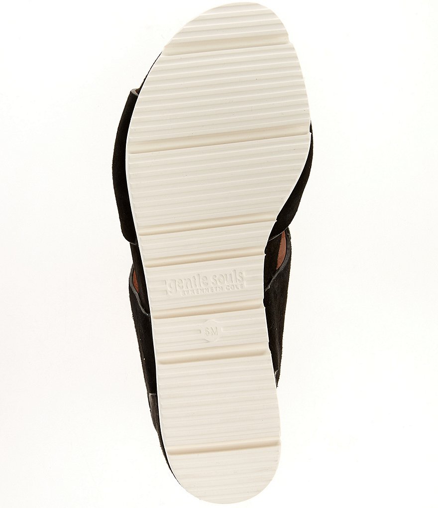 Gentle Souls Gisele Sporty Suede Slingback Platform Wedge Sandals
