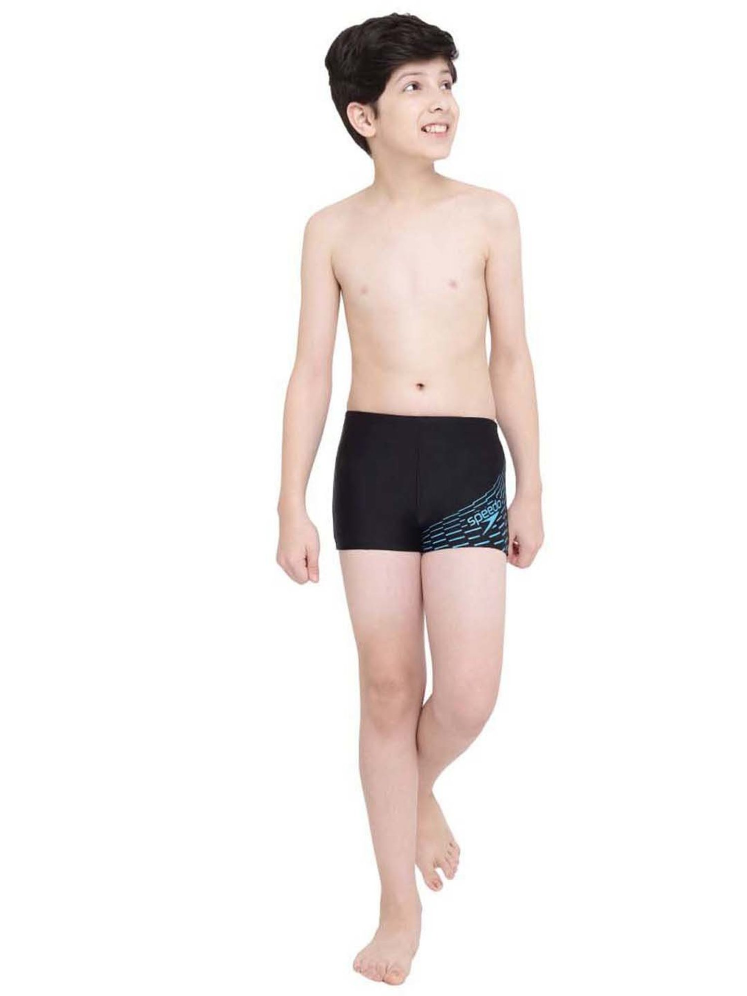 Speedo Kids Medley Black & Blue Printed Shorts