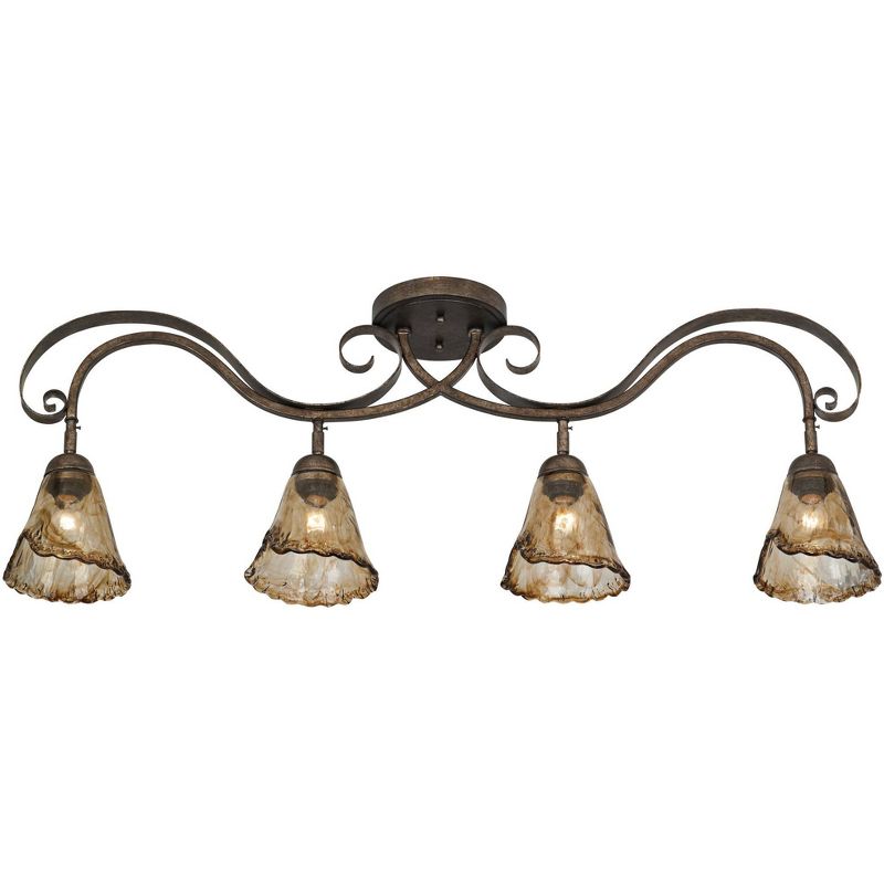 Pro Track Organic Amber Glass 4-Light Ceiling Track Fixture