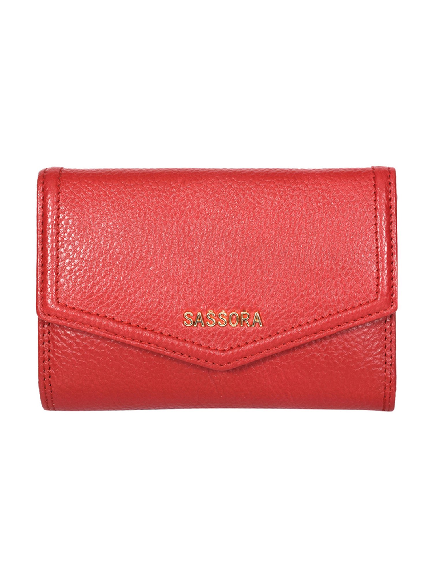 Sassora Lyla Red Small Leather Wallet for Women