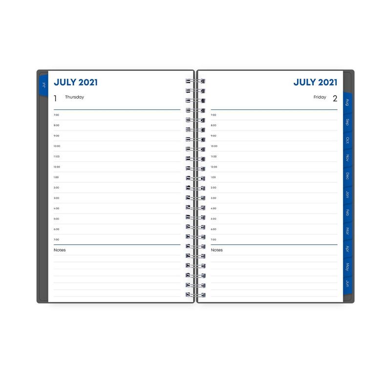 2021-22 Academic Planner 5" x 8" Frosted Wirebound Daily/Monthly Solid Gray - Blue Sky