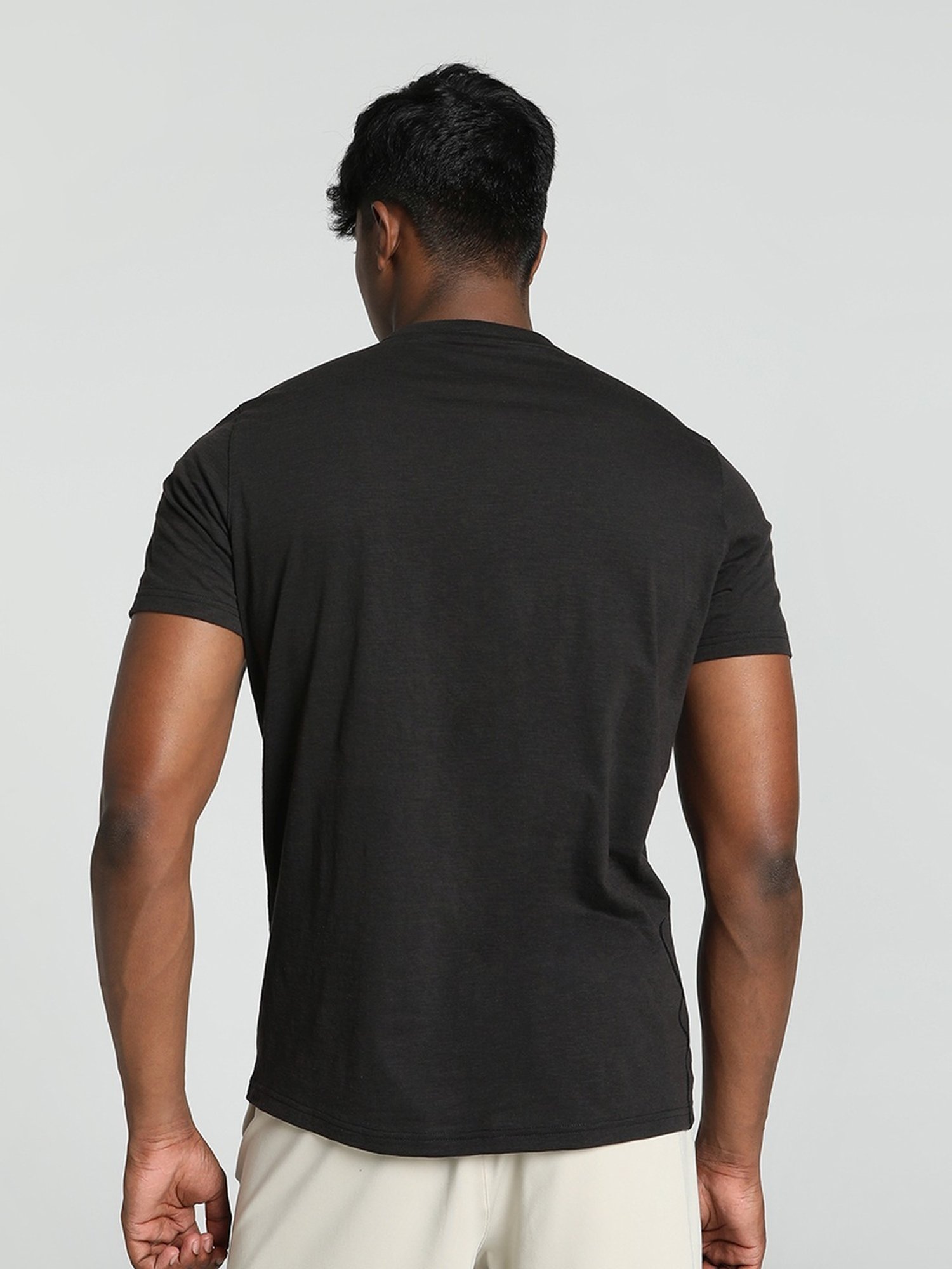 Puma Black Regular Fit Printed Sports T-Shirt