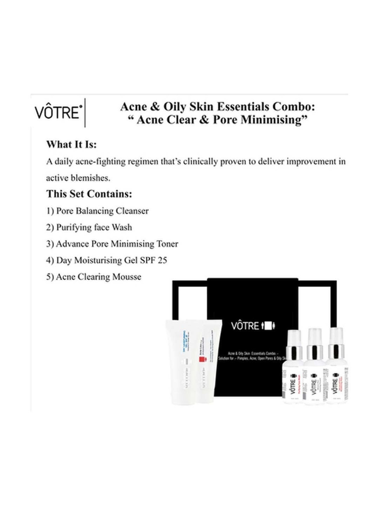 Votre Acne & Oily Skin Essential Combo Solution