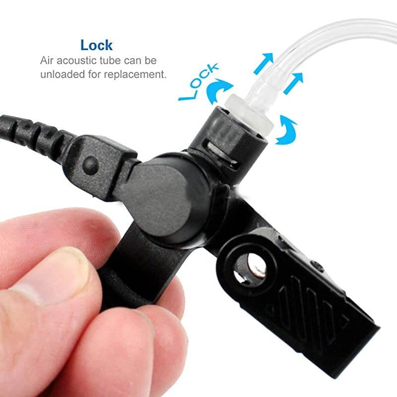 Earpiece Heads Coil Covert Acoustic Tube Compatible for Motorola Radio XPR3300 XPR3500 XIR P6620 XIR P6600 E8600 E8608 Acoustic Tube Headset Noise ReductionTwoWay Radio