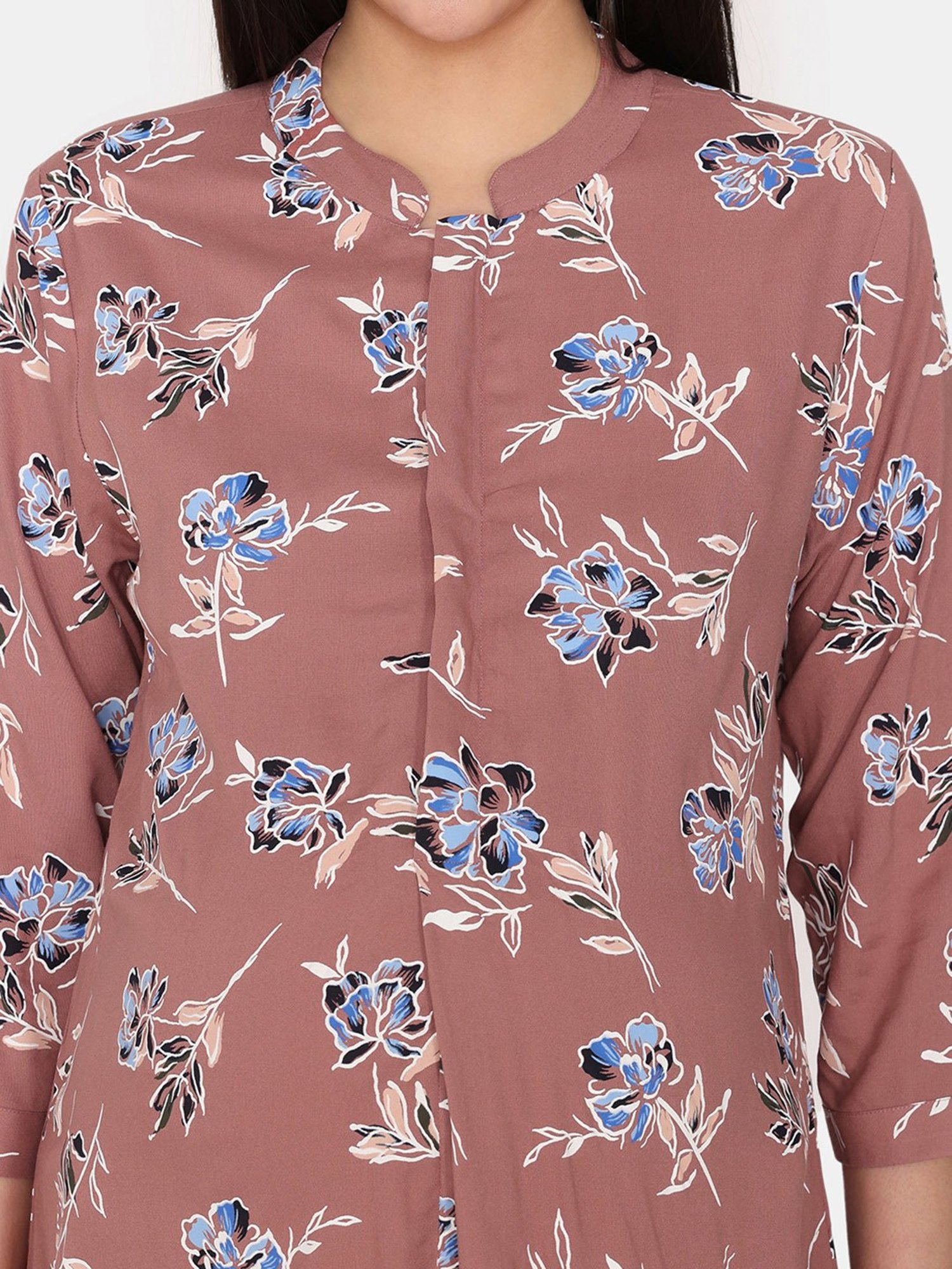 Coucou by Zivame Dusty Pink Printed Maternity Night Dress