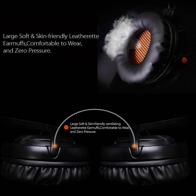 Zgeer Gaming Headphones 7.1 Surround Sound Stereo USB Game Headset with Microphone Breathing LED Lights for PC Gamer