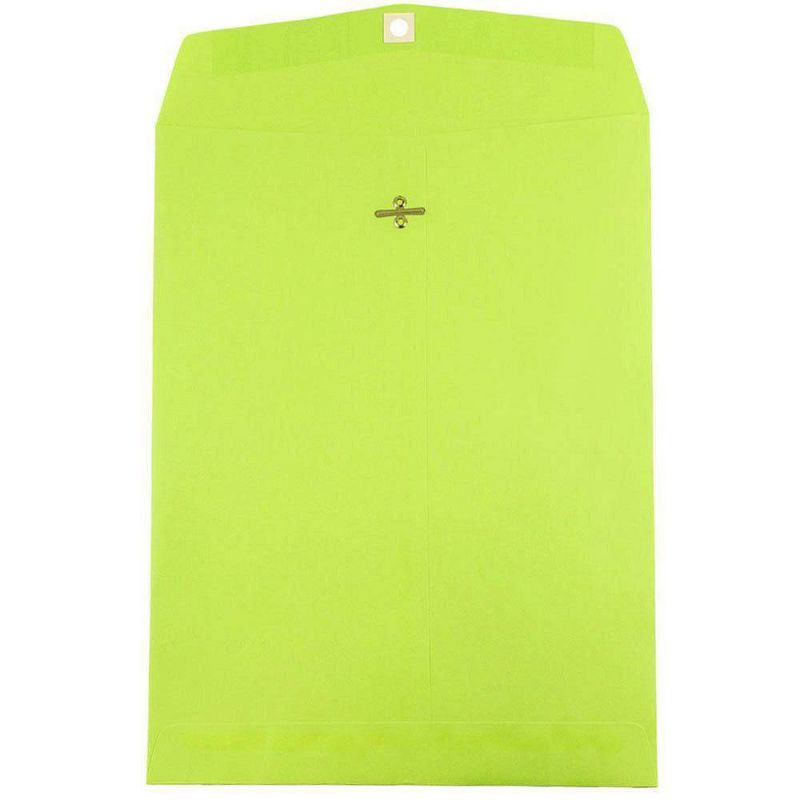 JAM Paper 50pk 10 x 13 Open End Catalog Envelopes with Clasp Closure - Lime Green