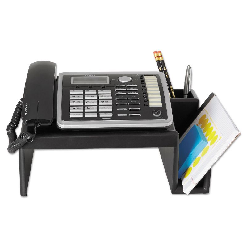 Rolodex Wood Tones Phone Center Desk Stand 12 1/8 x 10 Black 62538