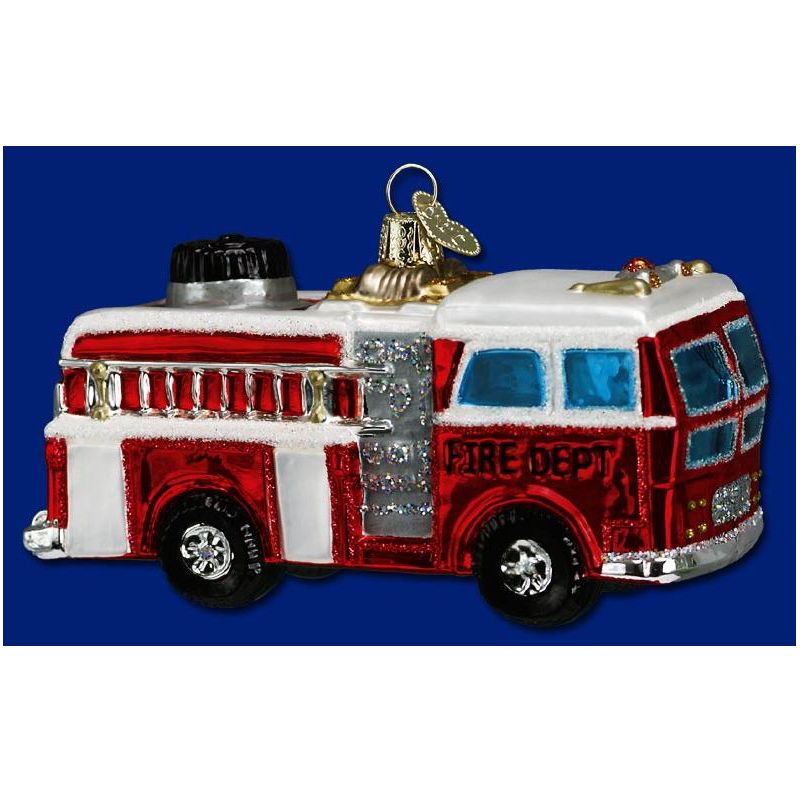 Old World Christmas Old World Christmas Glass Fire Truck Ornament #46005