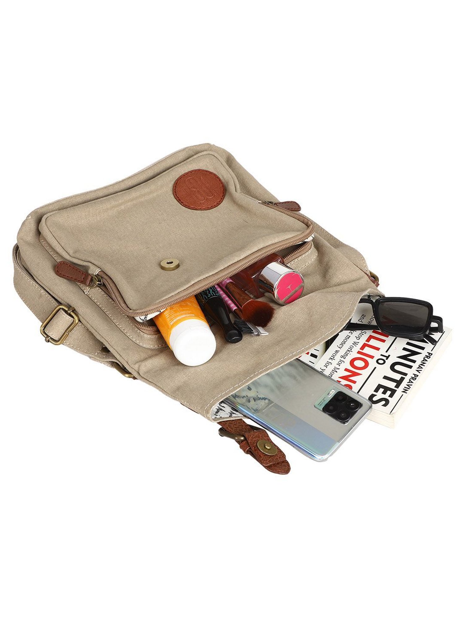 Mona B Beige Small Cross Body Bag