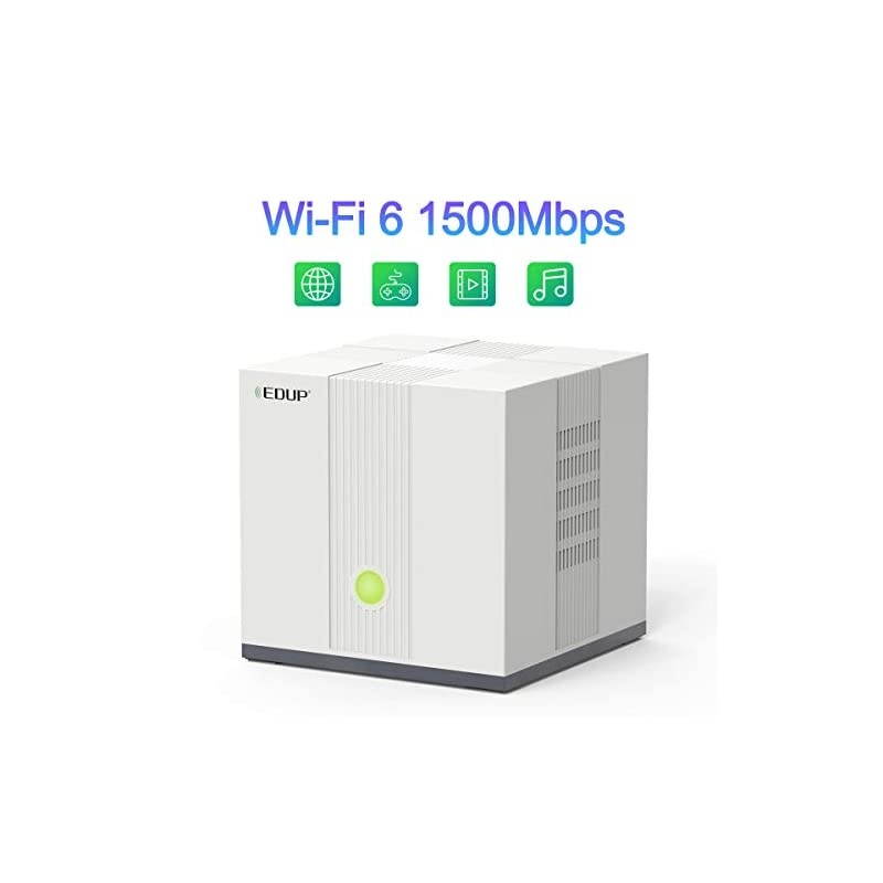 WiFi 6 Router AX for Whole Home Dual Band Wireless Router with 2 Gigabit Ethernet Ports 80211ax Up to 1500 sq ft Coverage 40+ Devices OFDMA MUMIMO WDS Adaptive Qos Parent Control