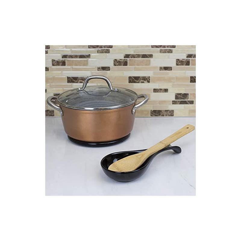 Spoon Rest, 10.50" x 4.37" x 1.50", Black