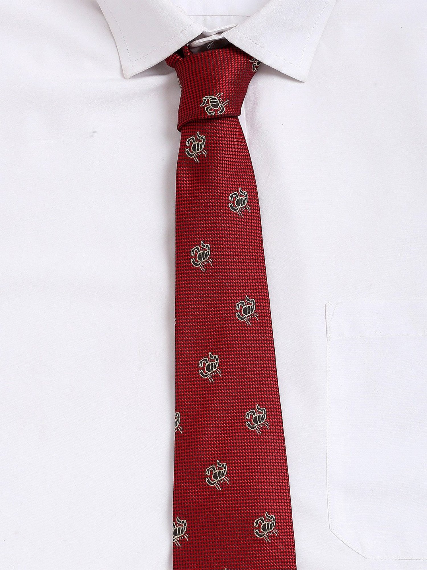 Alvaro Castagnino Red Woven Tie