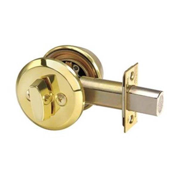 Deadbolt, Single Cylinder, Bright Brass
