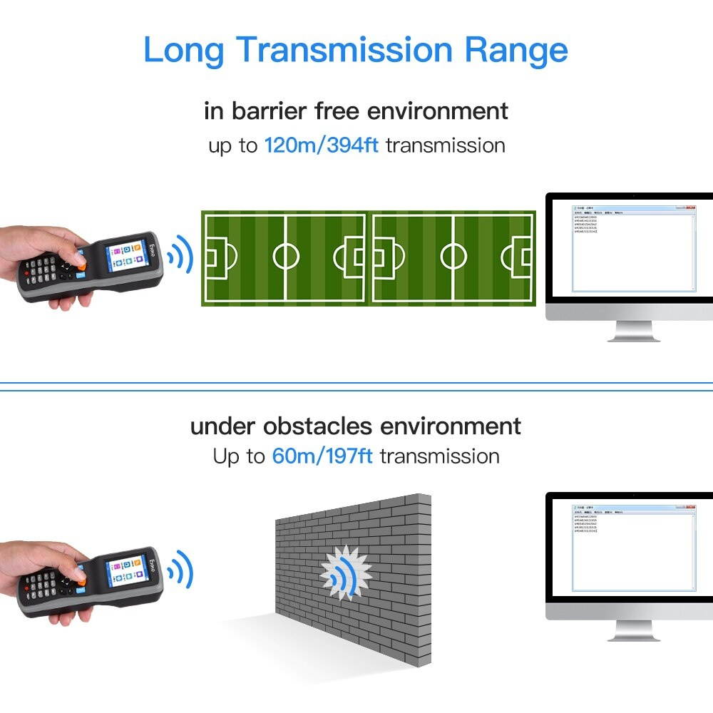 PDT6000 Bar Code Scanning Instrument Handheld Inventory Data Terminal Collector Barcode Scanner PDT 1D with USB Port