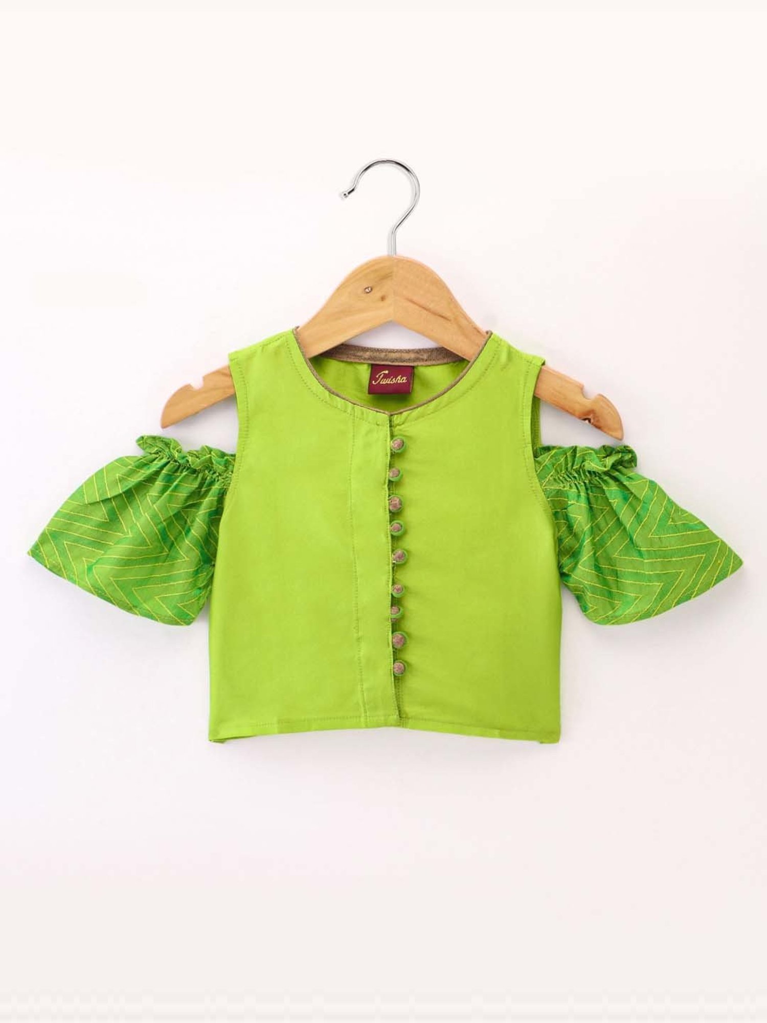 TWISHA Kids Green & Pink Regular Fit Top Set