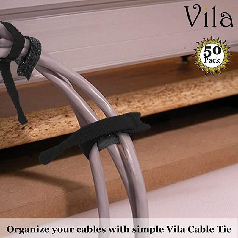 50 Reusable Cable Fastening Ties 6 x 07 Black Nylon Straps from  Durable Versatile and Flexible Keeps Wires Neat and Organized Perfect for Cell Phone Charging Cables TV cords