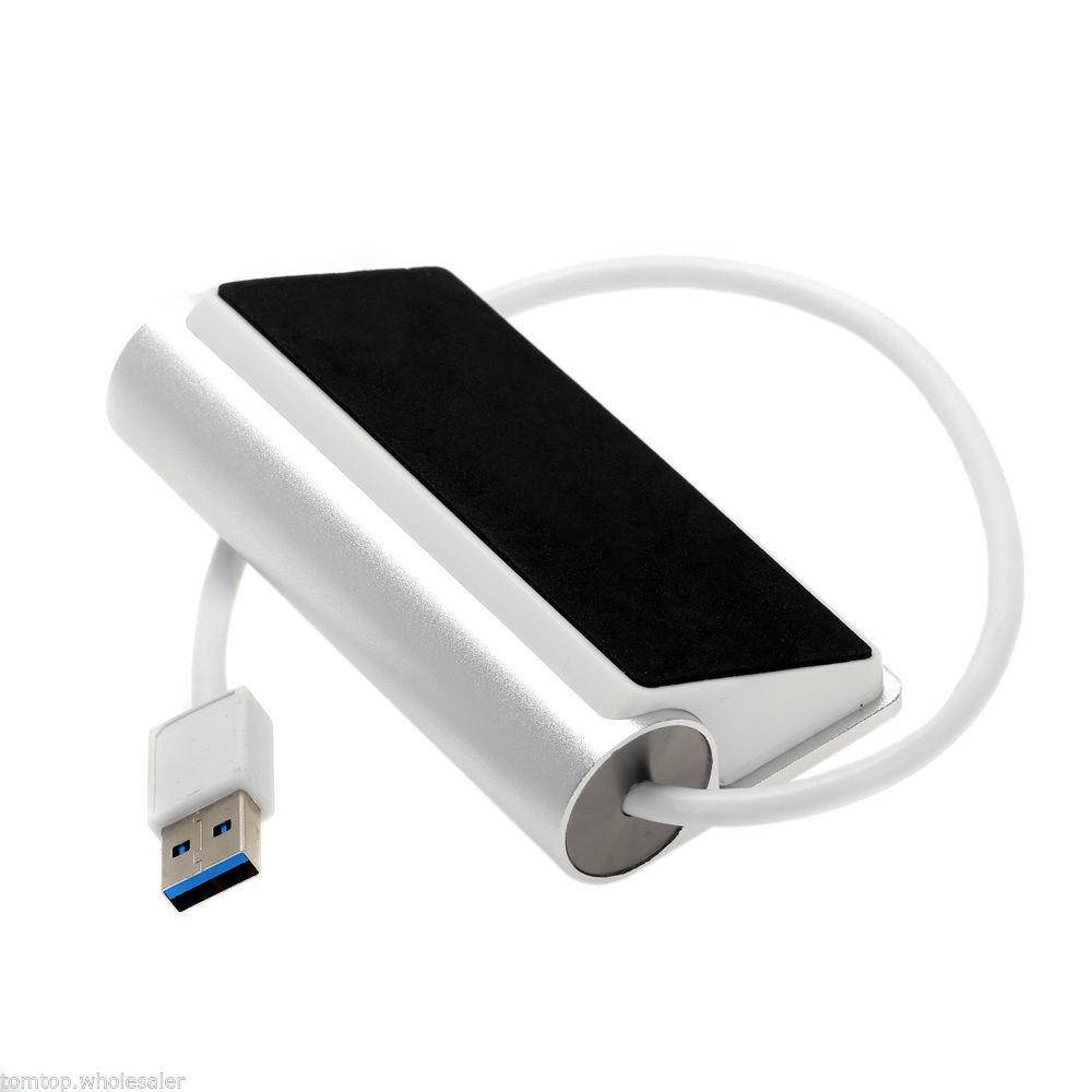 4 Vertical Ports Aluminum Alloy USB 3.0 Hub Hi-Speed Splitter for PC Laptop