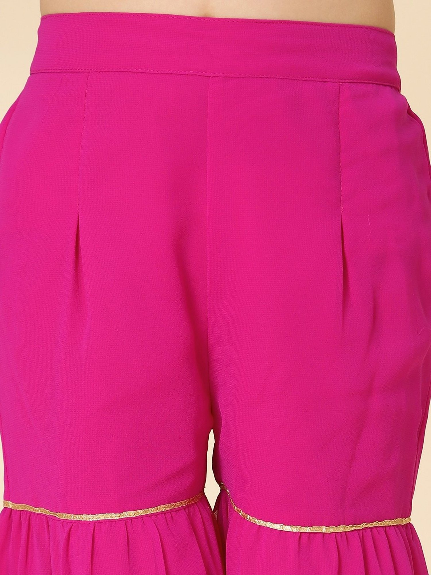 A.T.U.N. Kids Fuchsia Pink & Cream Embroidered Kurta Set