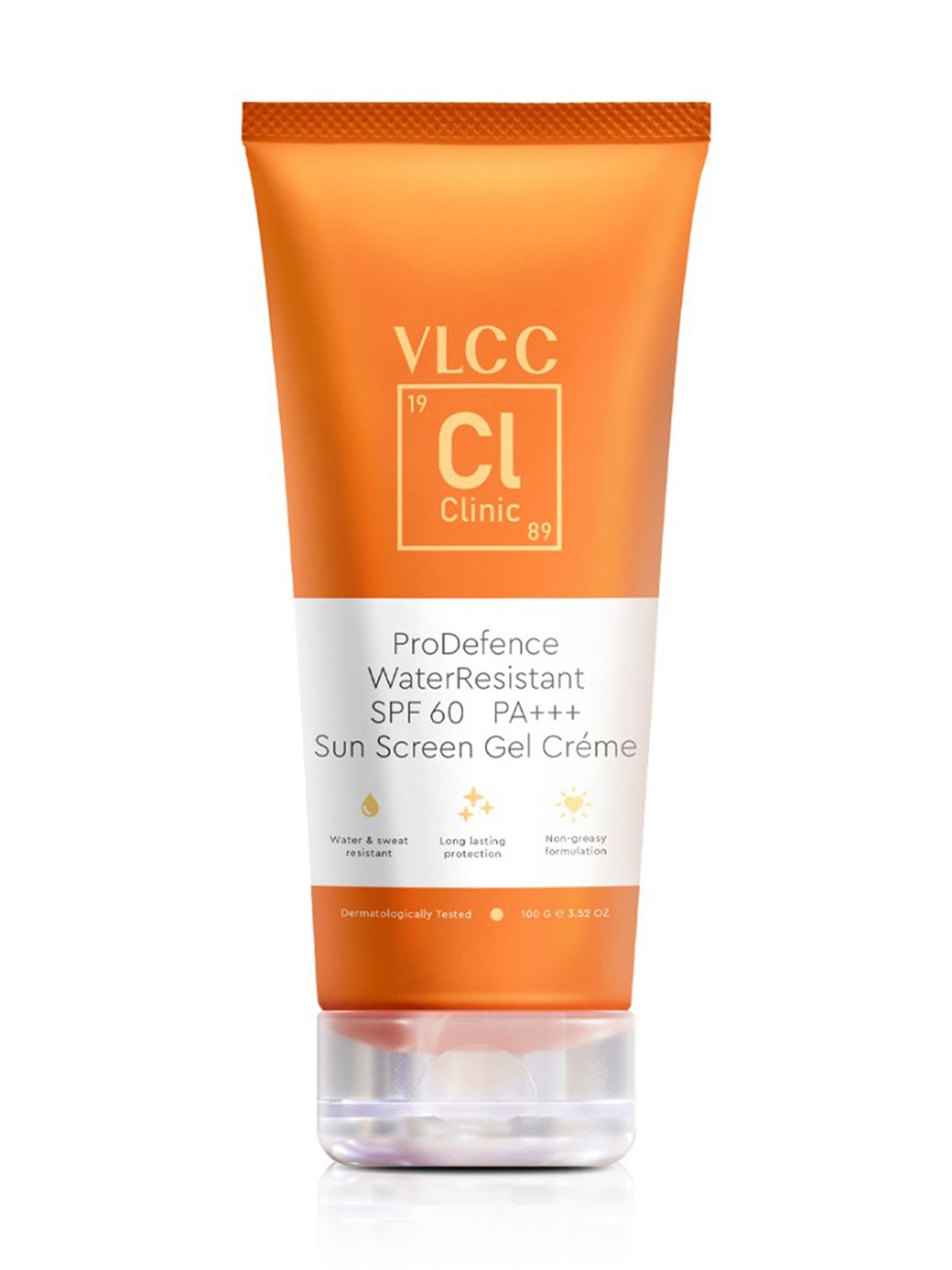 VLCC Clinic ProDefence Water Resistant Sunscreen Gel Creme SPF 60 PA+++ - 100 gm