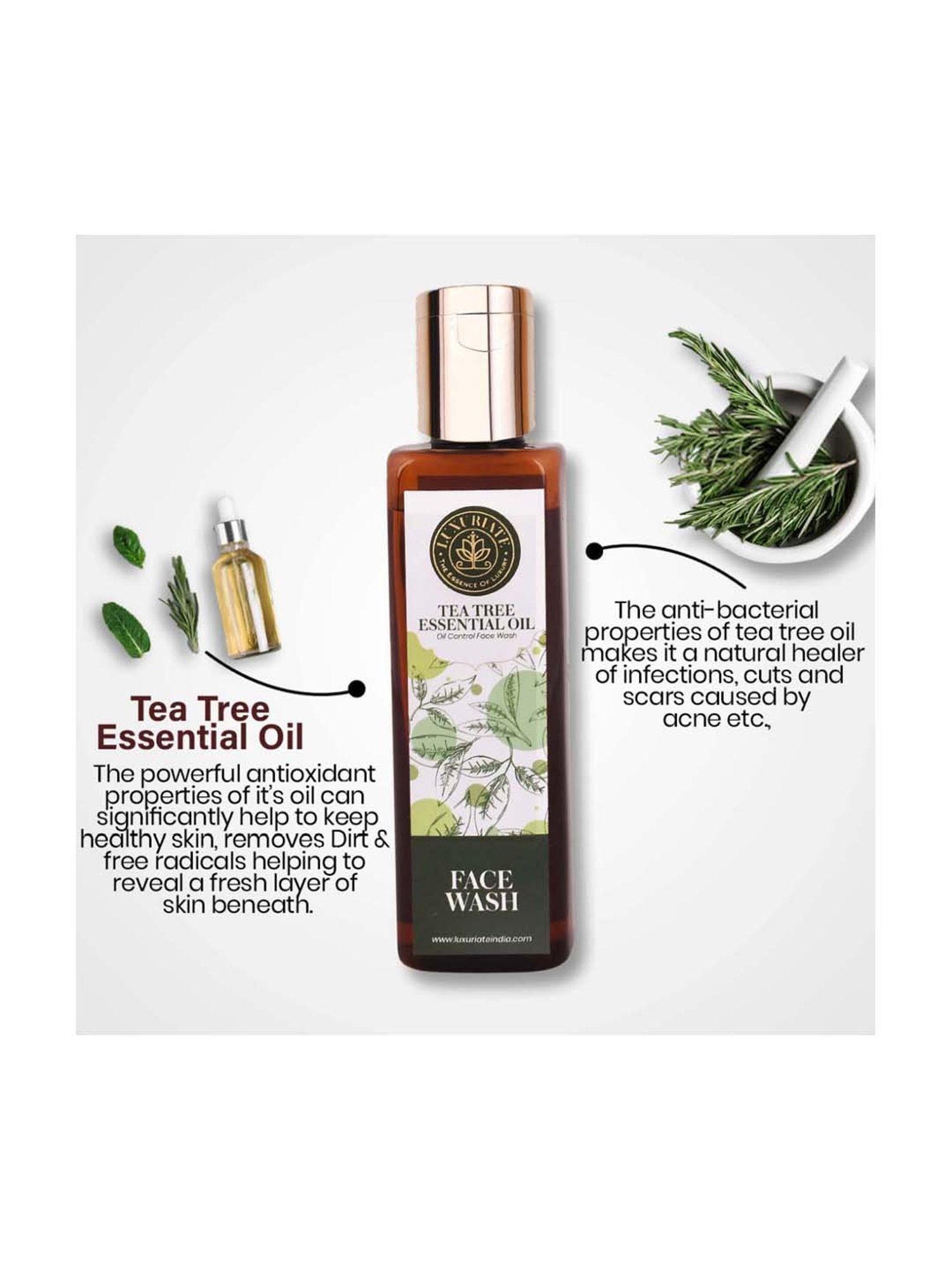 Luxuriate Natural Herbal Tea Tree Face Wash - 100 ml