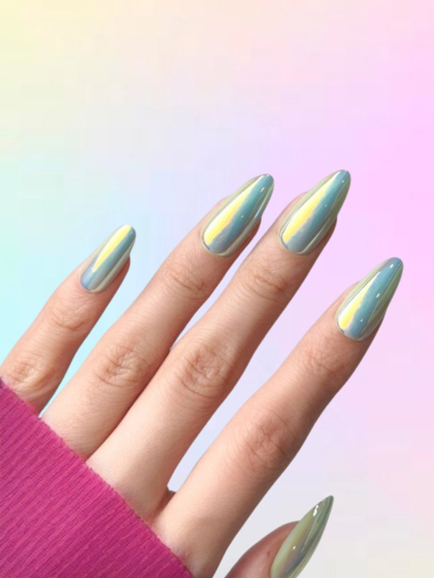 Polish Me Pretty Gel Polish Press On Nails Teal Tunes - Set of 24