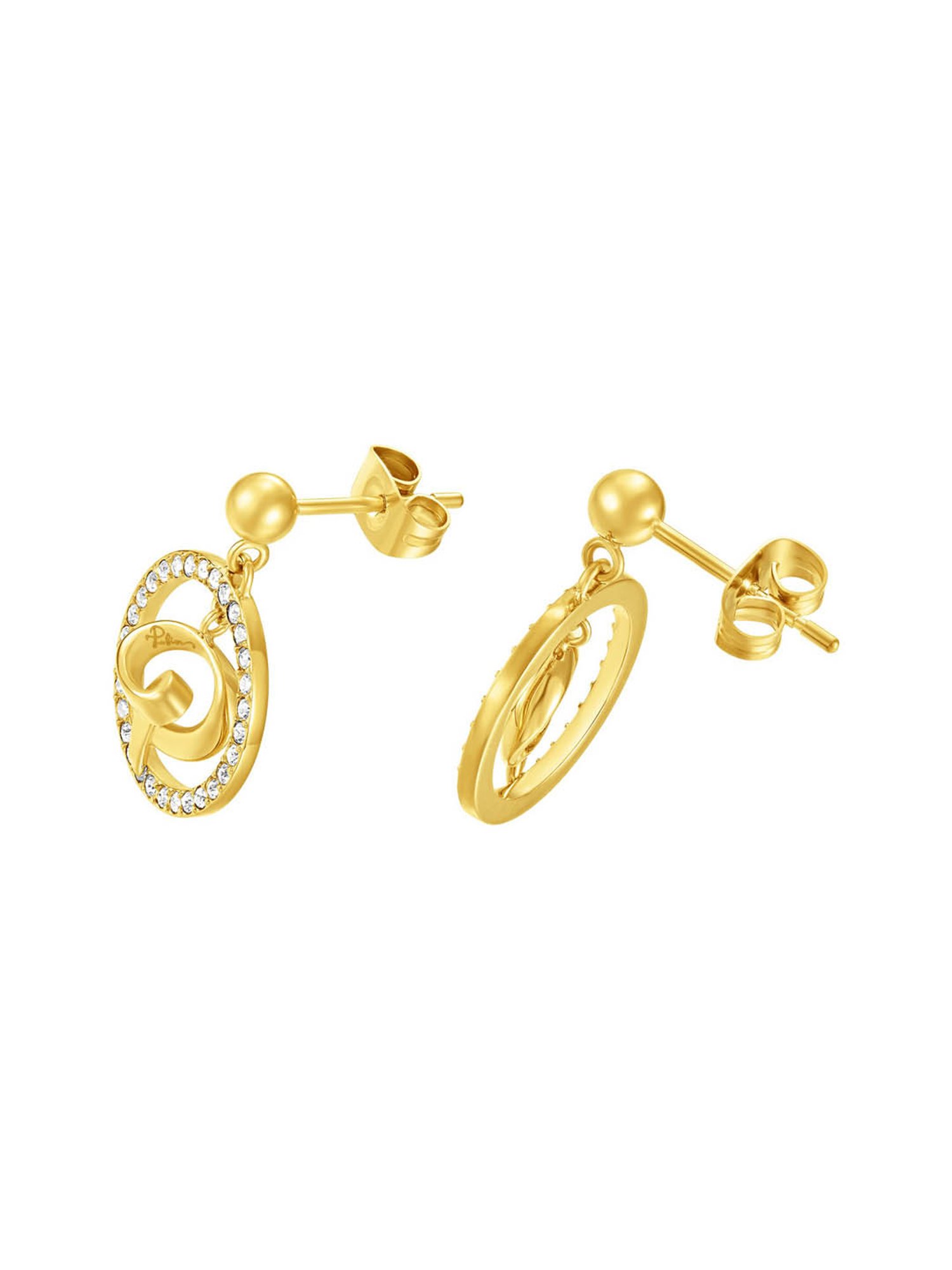 Police Volute Stainless Steel Women's Gold Earrings- PEJLE0004101