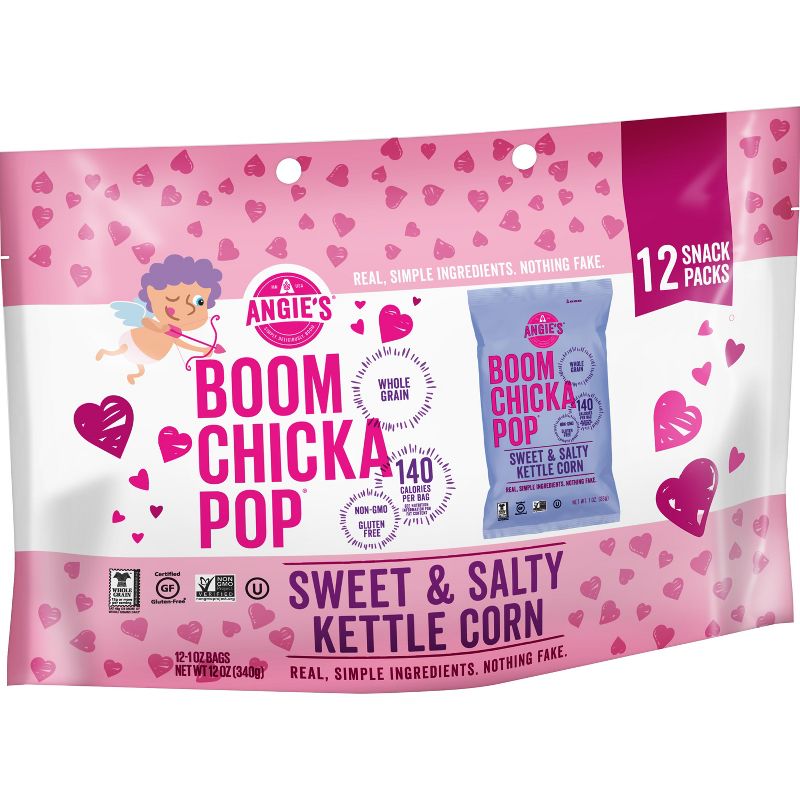 Angie's Boomchickapop Valentine's Exchange Sweet & Salty Kettle Corn - 12ct