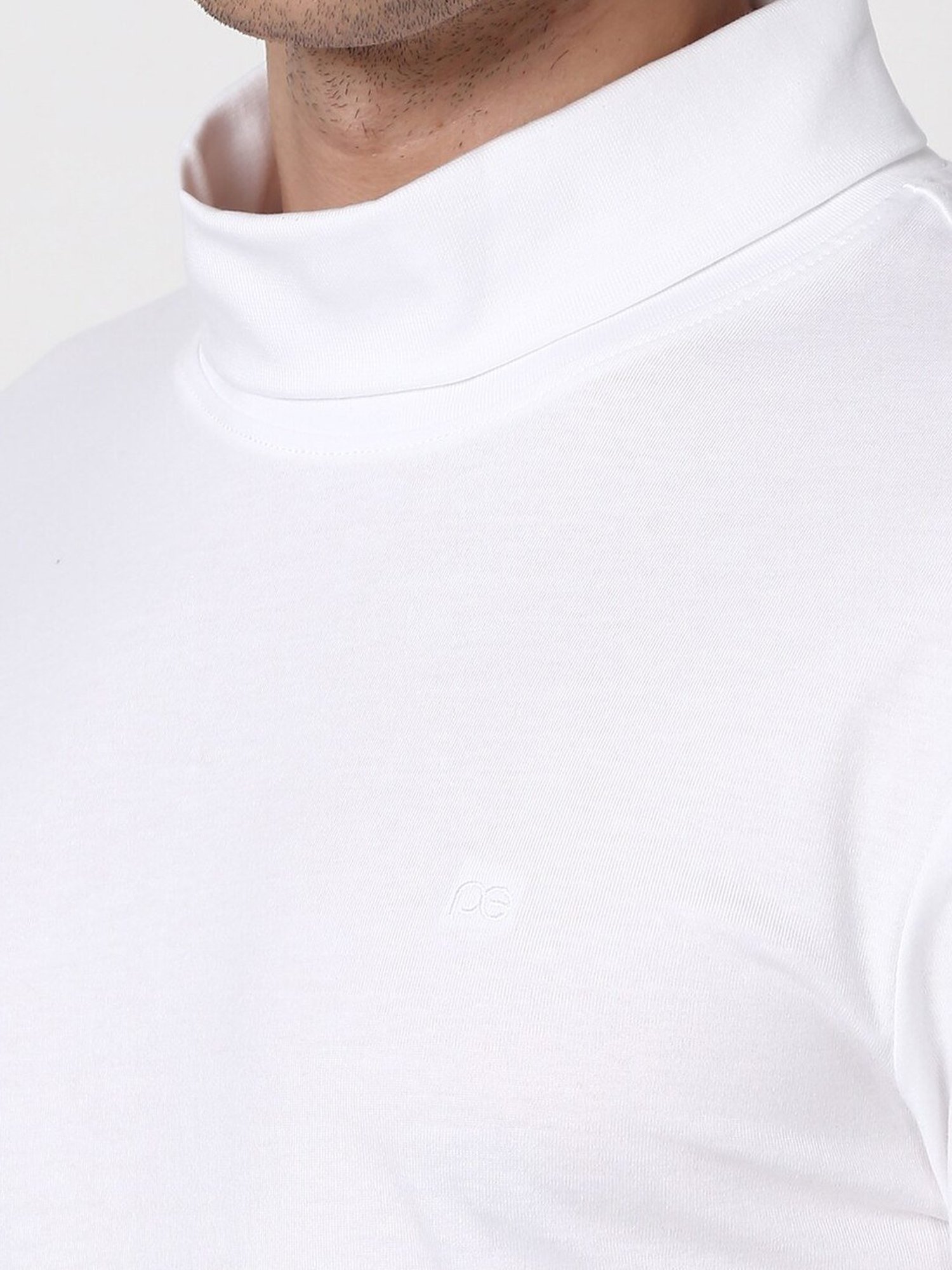 Peter England White Regular Fit T-Shirt